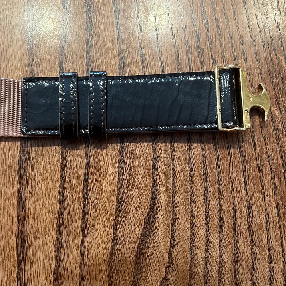 Nikki Jaggs Taupe And Black Snap Buckle Belt Size XXL